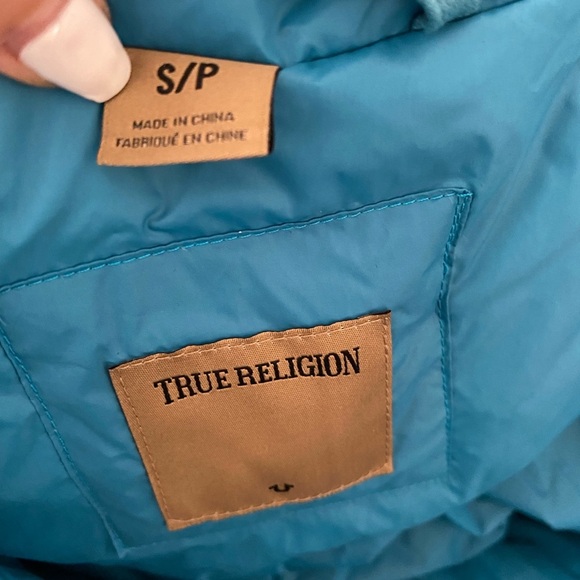 NEW TRUE RELIGION BOMBER PUFFER DOWN JACKET WINTER ESSENTIAL SZ S - Picture 6 of 6